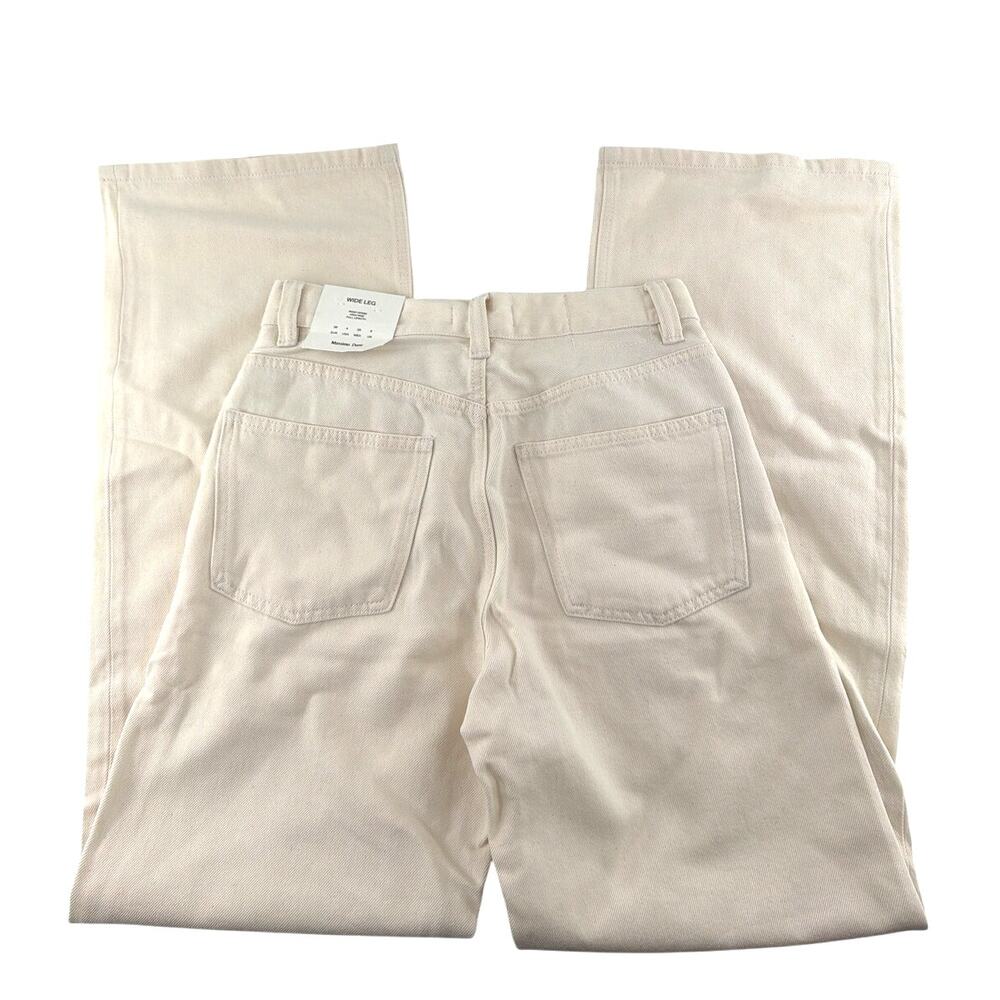 Massimo Dutti Women's Cream High Rise Wide Leg Jeans Size 4 - Picture 9 of 11